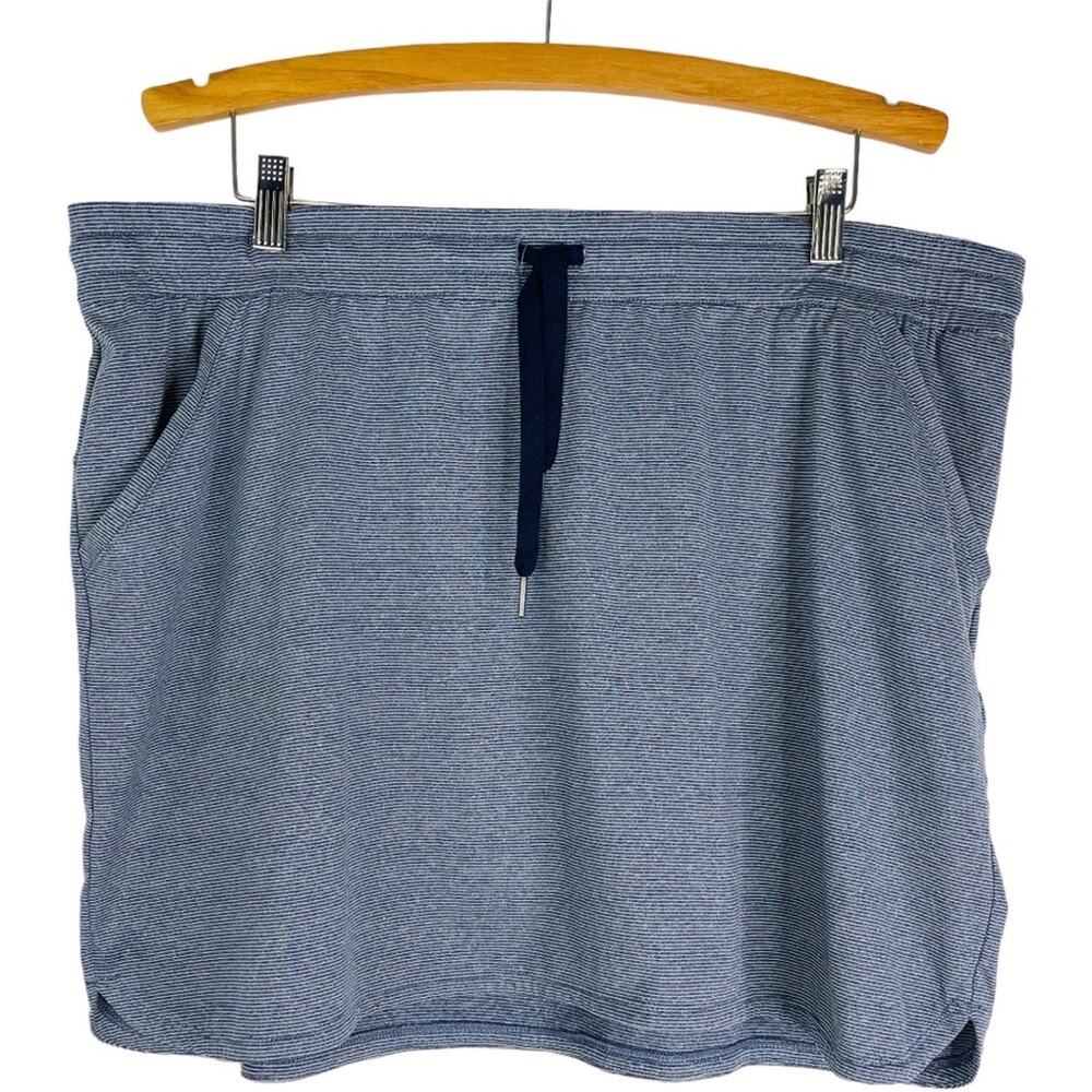 Columbia blue white striped stretchy golf activewear sports mini skirt XL